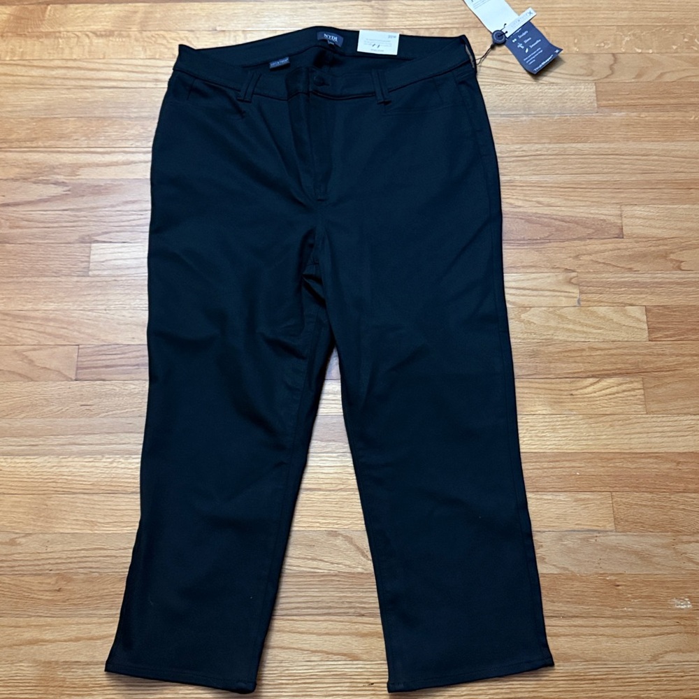 NYDJ Straight thigh shaper black jeans pants‎
